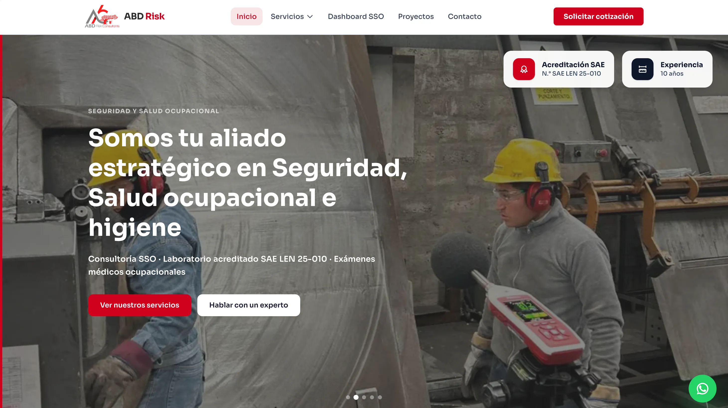 Plataforma web corporativa e integral para ABD Risk.